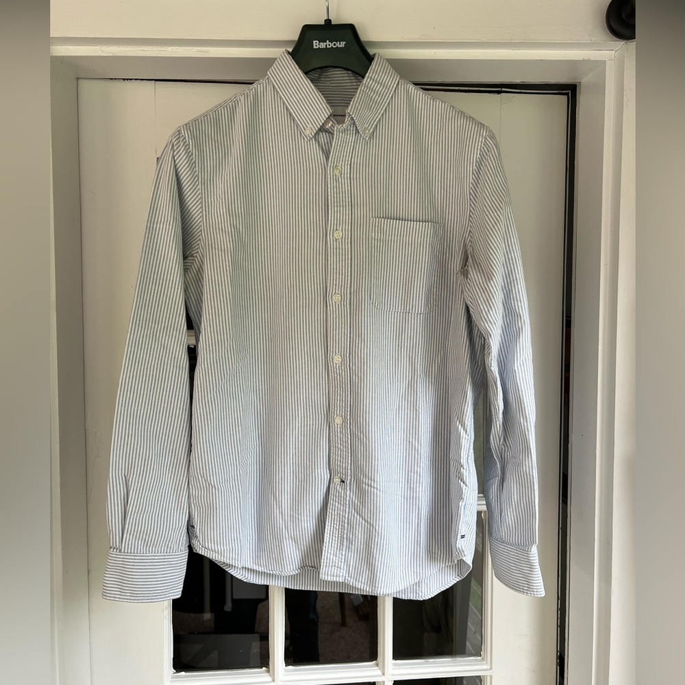 Club Monaco striped oxford button down size Sm